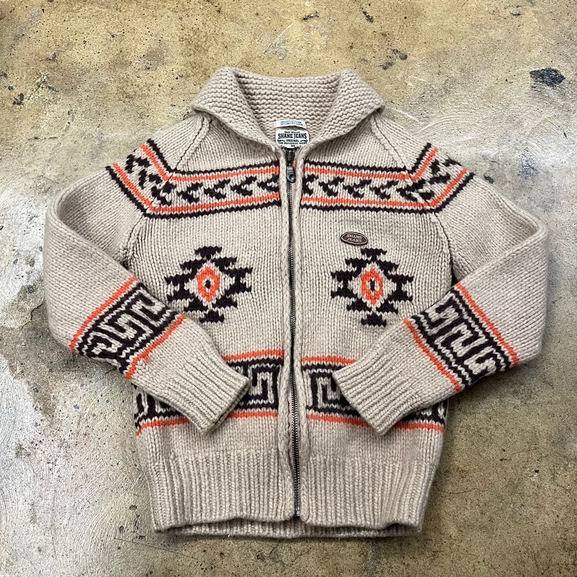 베이지 빈티지 니트 집업 95 상품이미지2