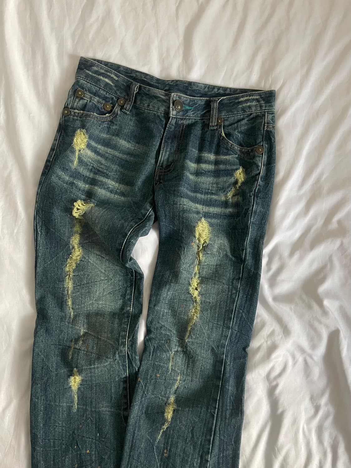 빈티지 y2k 워싱데님부츠컷팬츠 상품이미지1