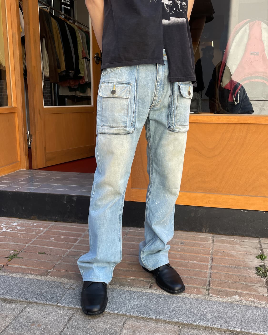 엔헐리우드 X 리 부쉬 포켓 플레어 데님 팬츠 (33inch) 상품이미지8