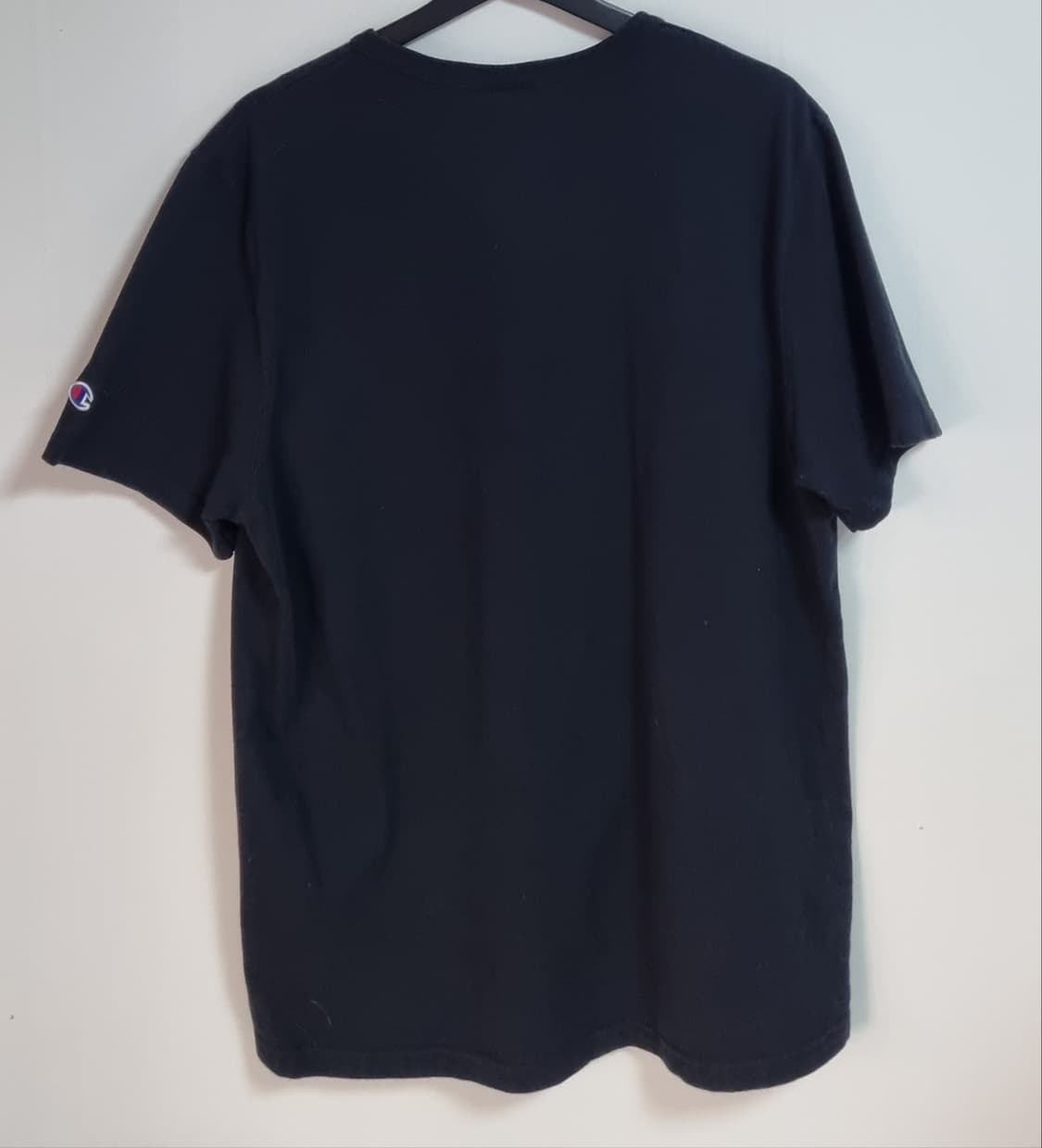 L (100) 챔피온 블랙 자수패치 빅로고 반팔티 상품이미지2