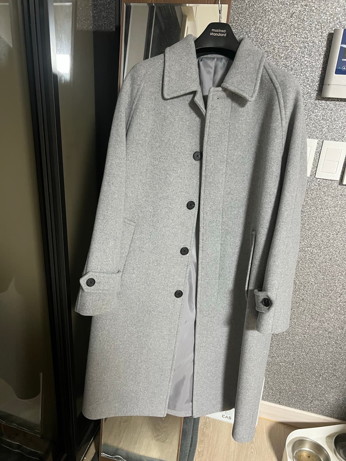 무탠다드 캐시미어 블렌드 오버사이즈 발마칸 코트 헤더그레이 상품이미지2