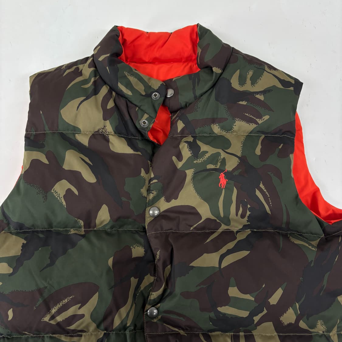 폴로 카모 양면 패딩 조끼 상품이미지5