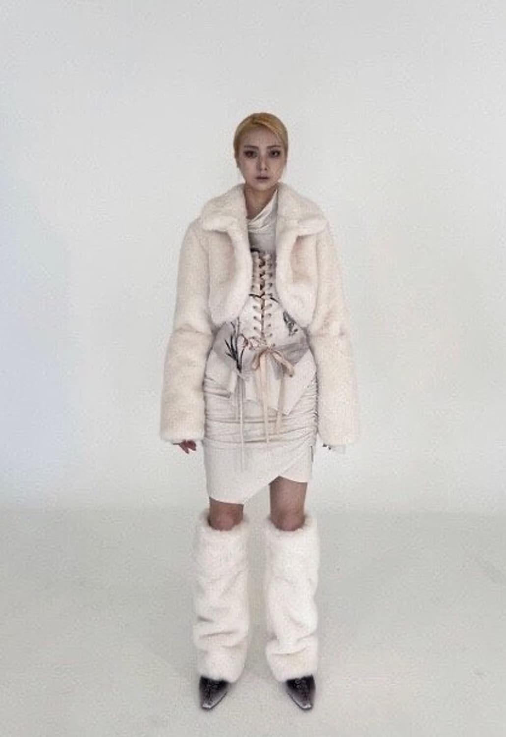 kashiko 아이보리 퍼 코트 상품이미지1