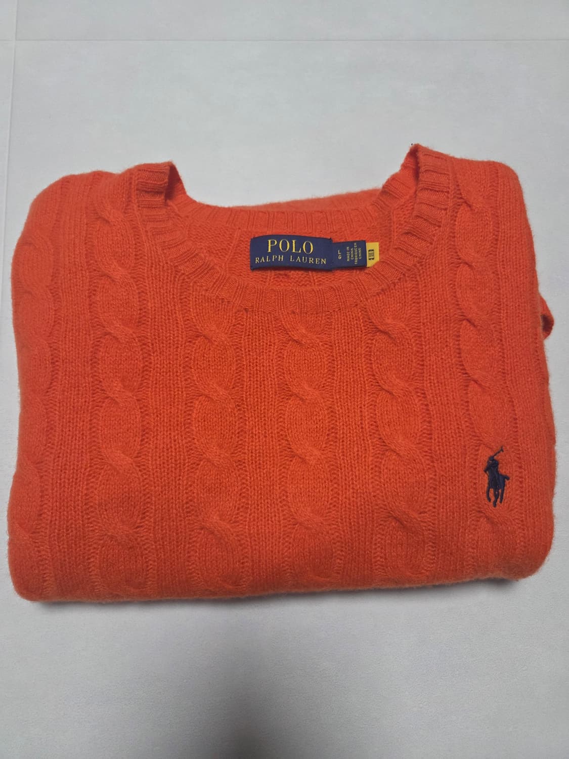 폴로 캐시미어 꽈배기 스웨터(L) 상품이미지1