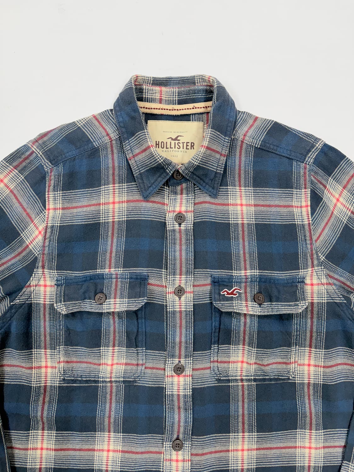 Hollister 블루 체크 플란넬 셔츠 상품이미지4