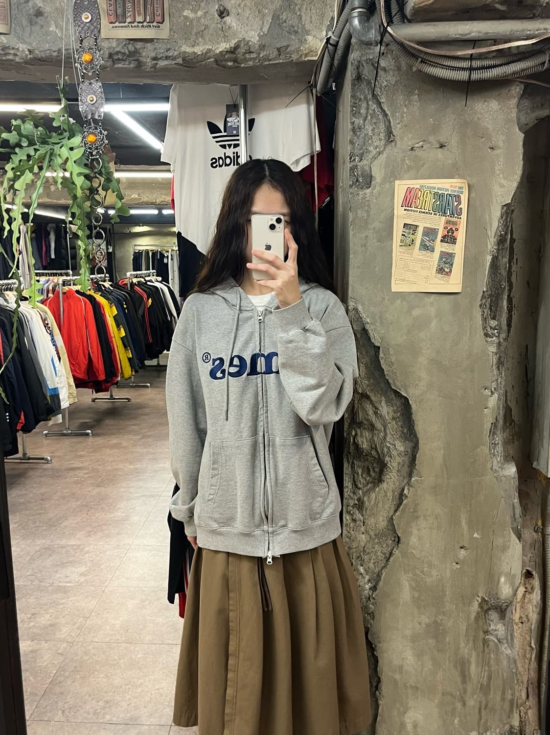 아메스 월드와이드 투웨이 후드집업 그레이 M #csz1877 상품이미지2