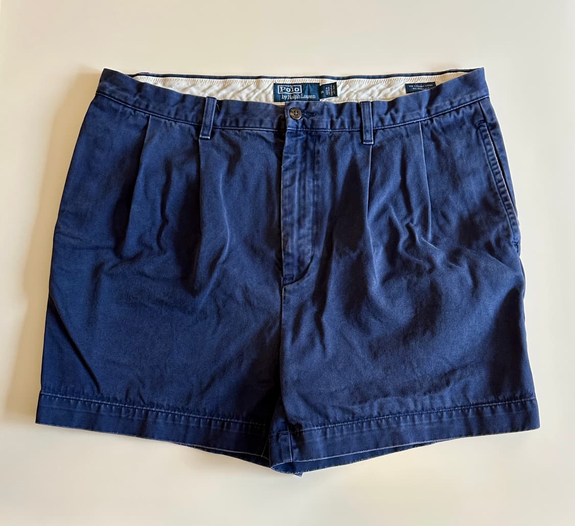 폴로 코맥 12.7cm 릴렉스핏 플리츠 쇼트 뉴포트 네이비 36 신품급 상품이미지6