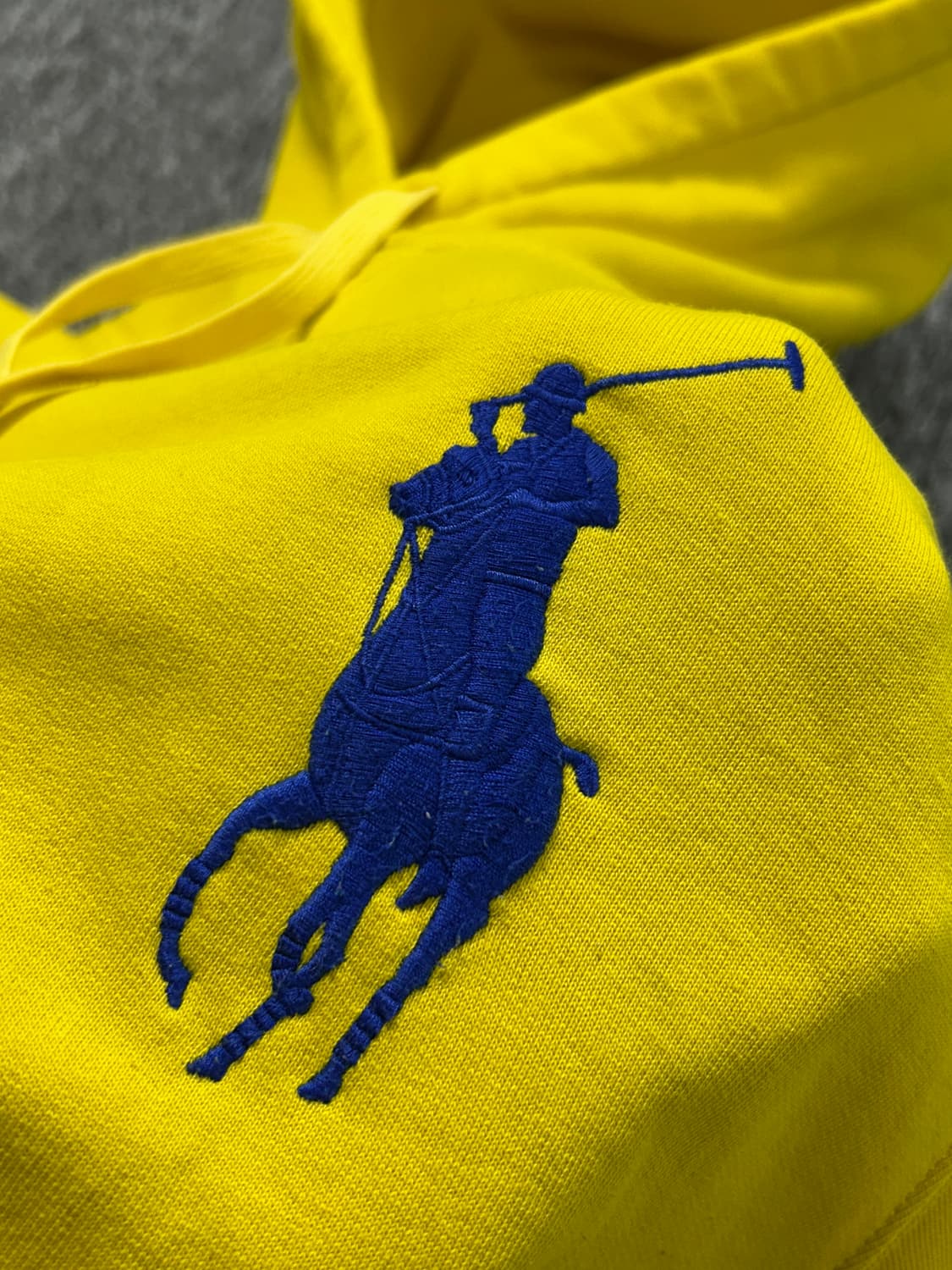 폴로 랄프로렌 빅포니 옐로우 후드티 XL  상품이미지4