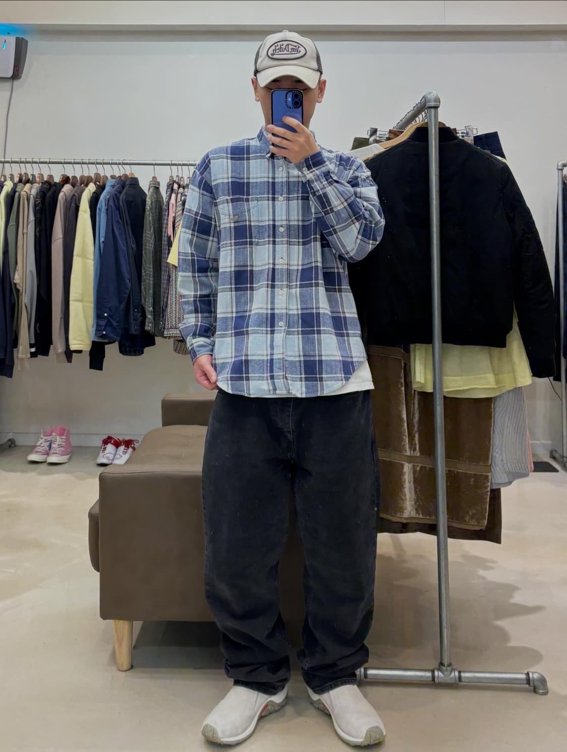 00s 엠포리오 아르마니 플란넬 체크 셔츠 상품이미지8