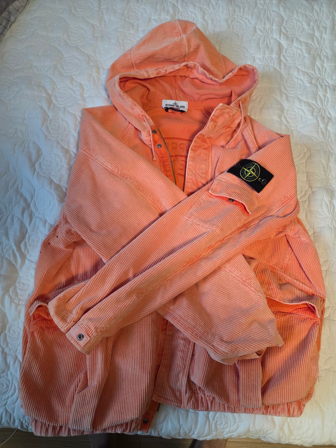 스톤아일랜드X슈프림 코듀로이 자켓 오렌지 L 상품이미지1