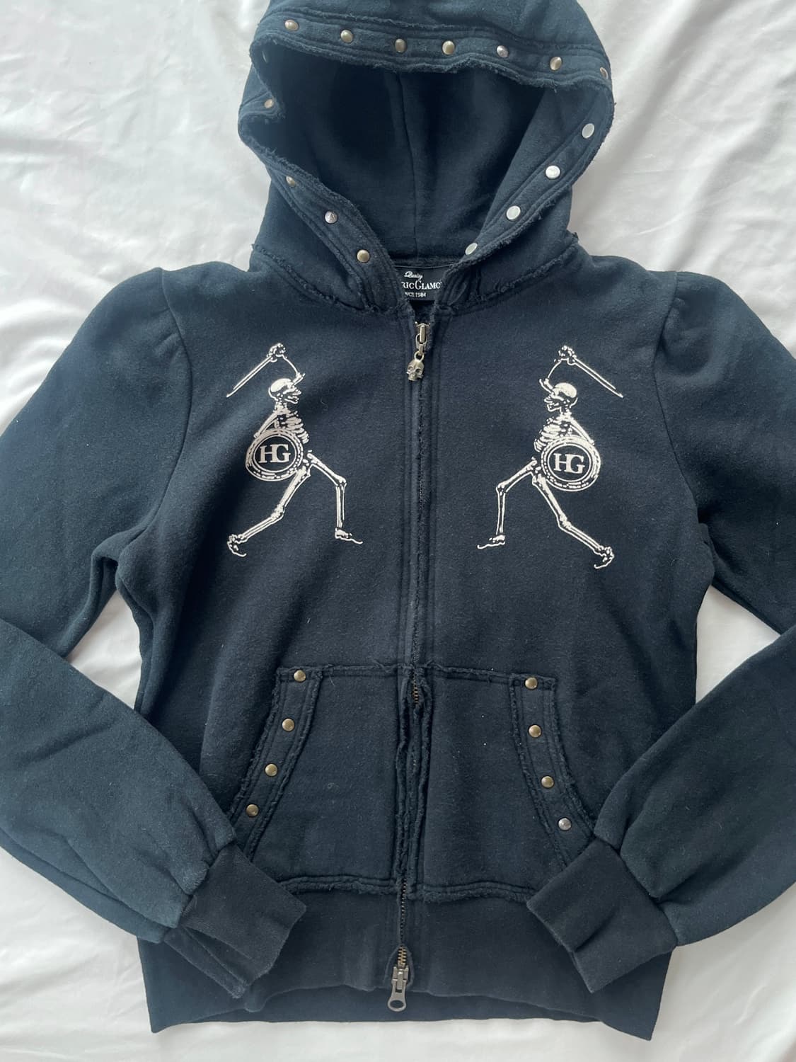 (초레어) 히스테릭 글래머 스컬 그래픽 스컬 참 스터드 후드집업 상품이미지2