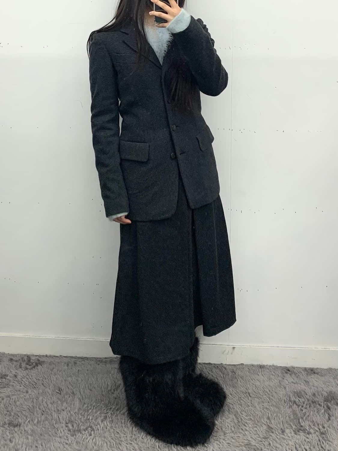 Andemiu 울 스커트 상품이미지3