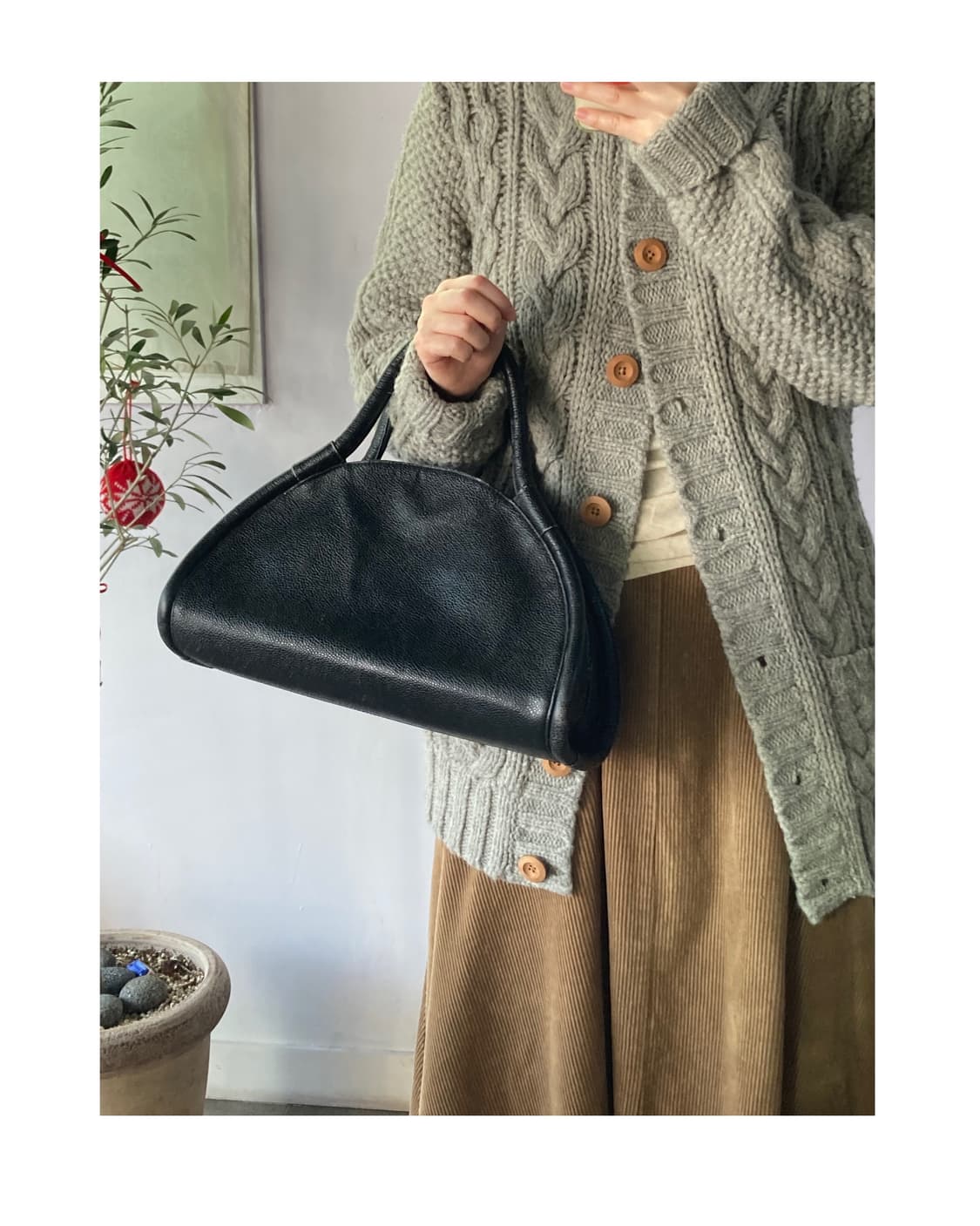 Osam  하프문 레더 토트백 상품이미지3