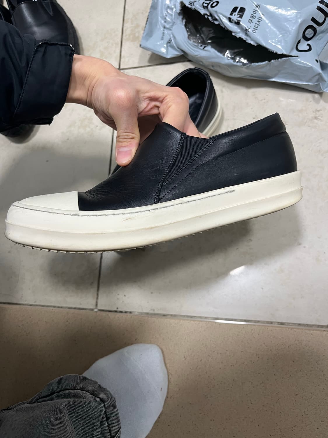 릭오웬스 레더 슬립온 265 상품이미지7