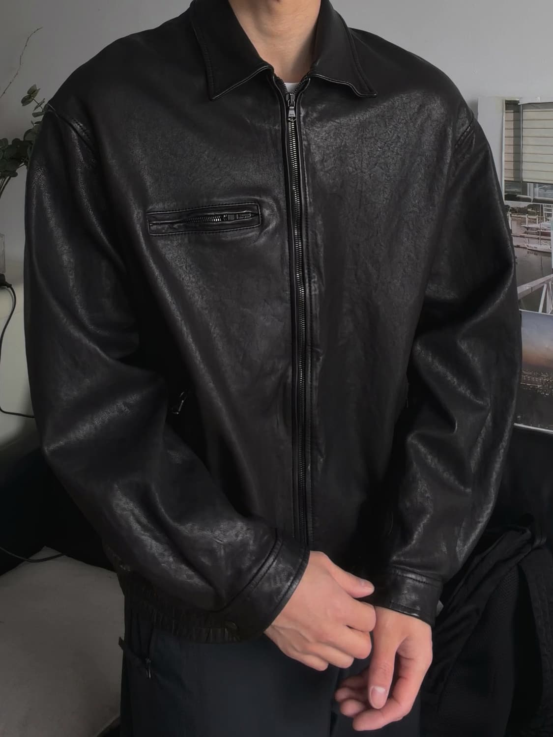 유니온블루 블랙에디션 ITALY LAMBSKIN SINGLE JACKET 상품이미지1