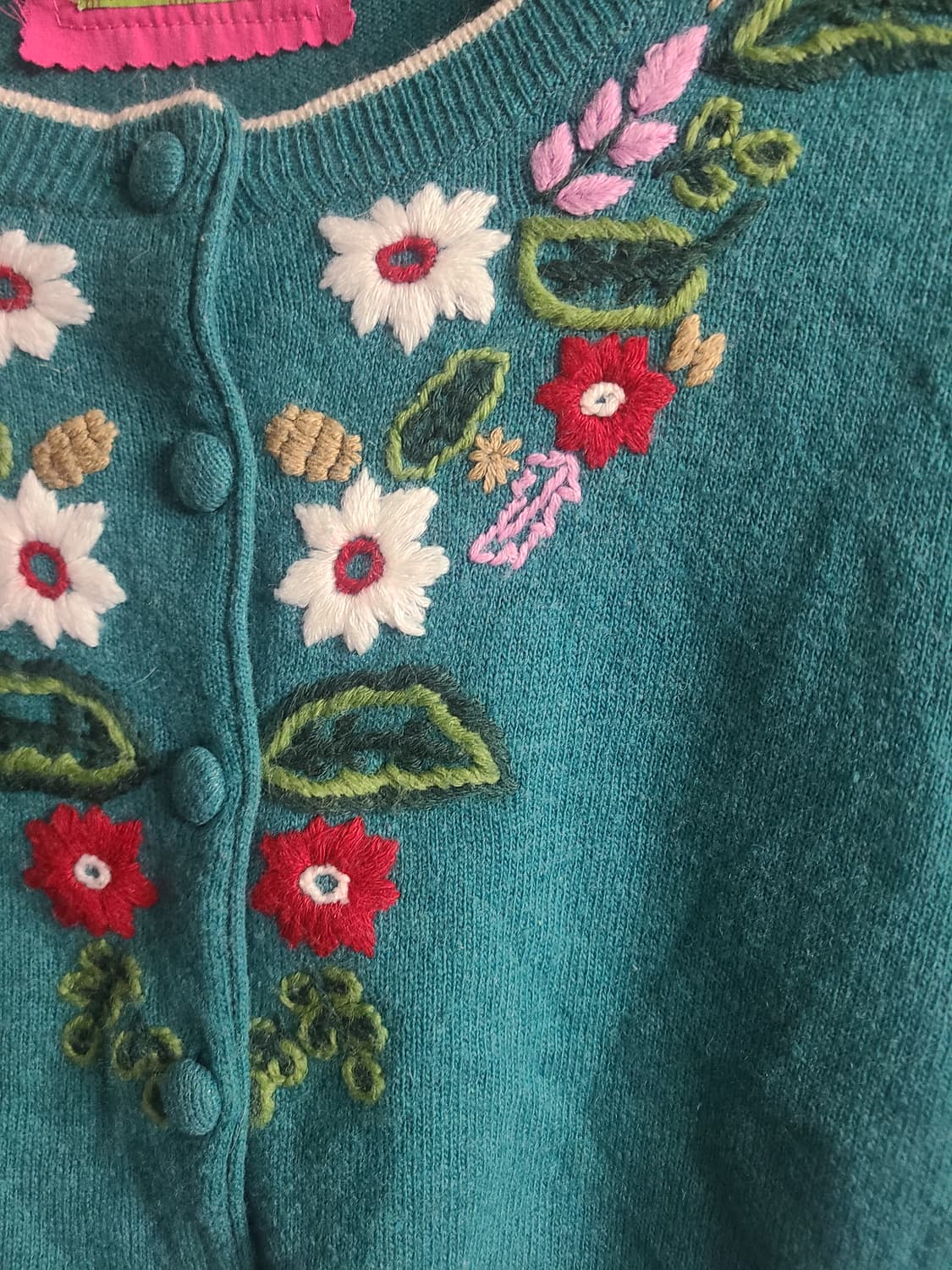 [수#]페페진스 꽃 자수 가디건 터키색(55) 상품이미지3