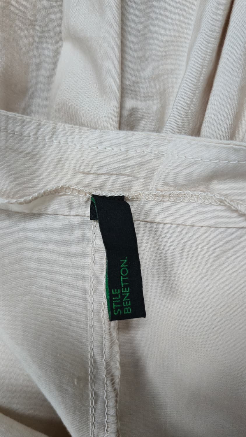 베네통 핀턱 롱 원피스 M 라이트 베이지 나시 뷔스티에 플레어 상품이미지7