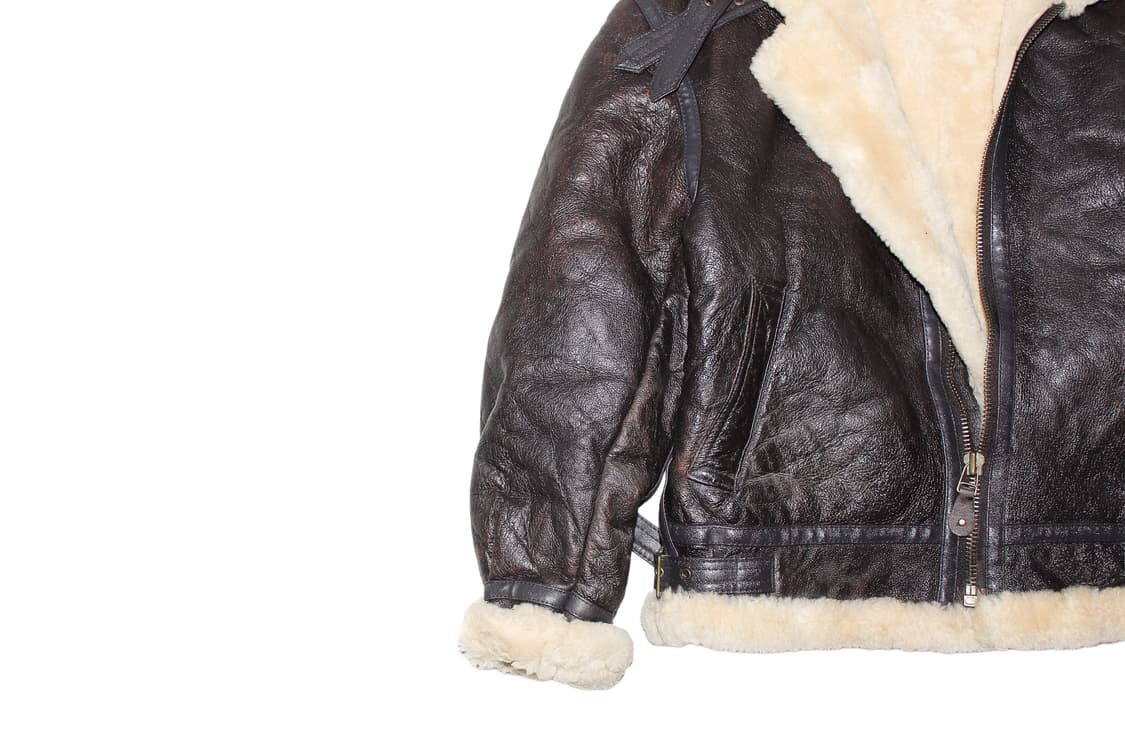 1990s USA 쉽스킨 B-3 폭격기 무스탕 시어링 자켓 상품이미지3