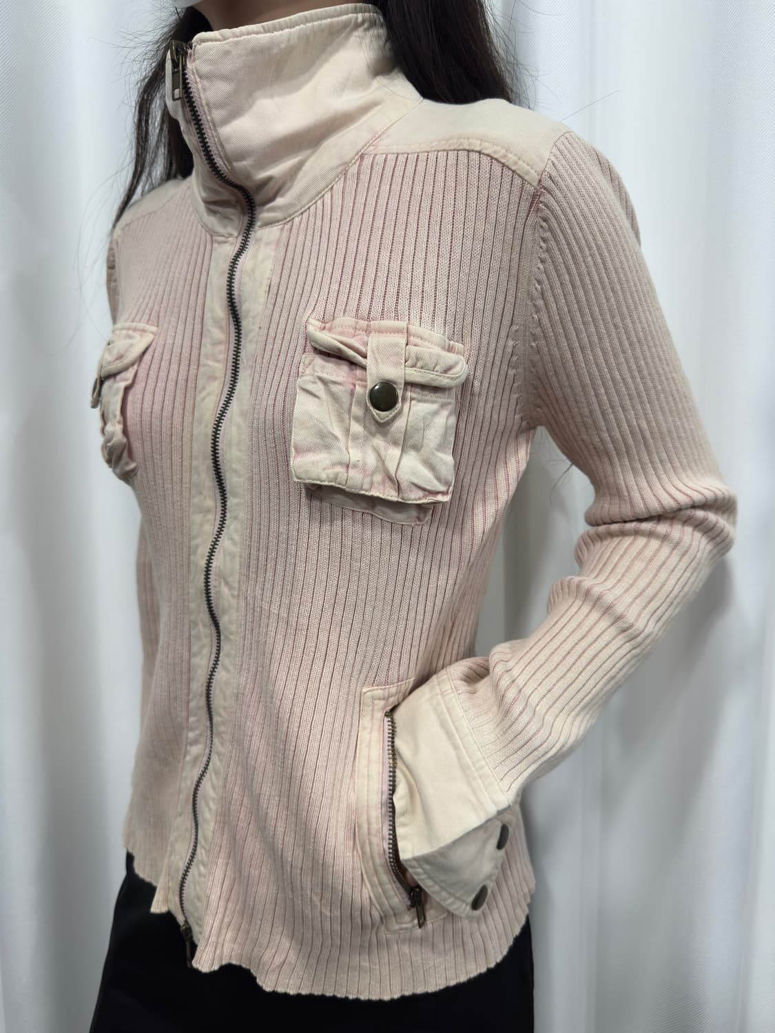 soft pink knit jacket 상품이미지3