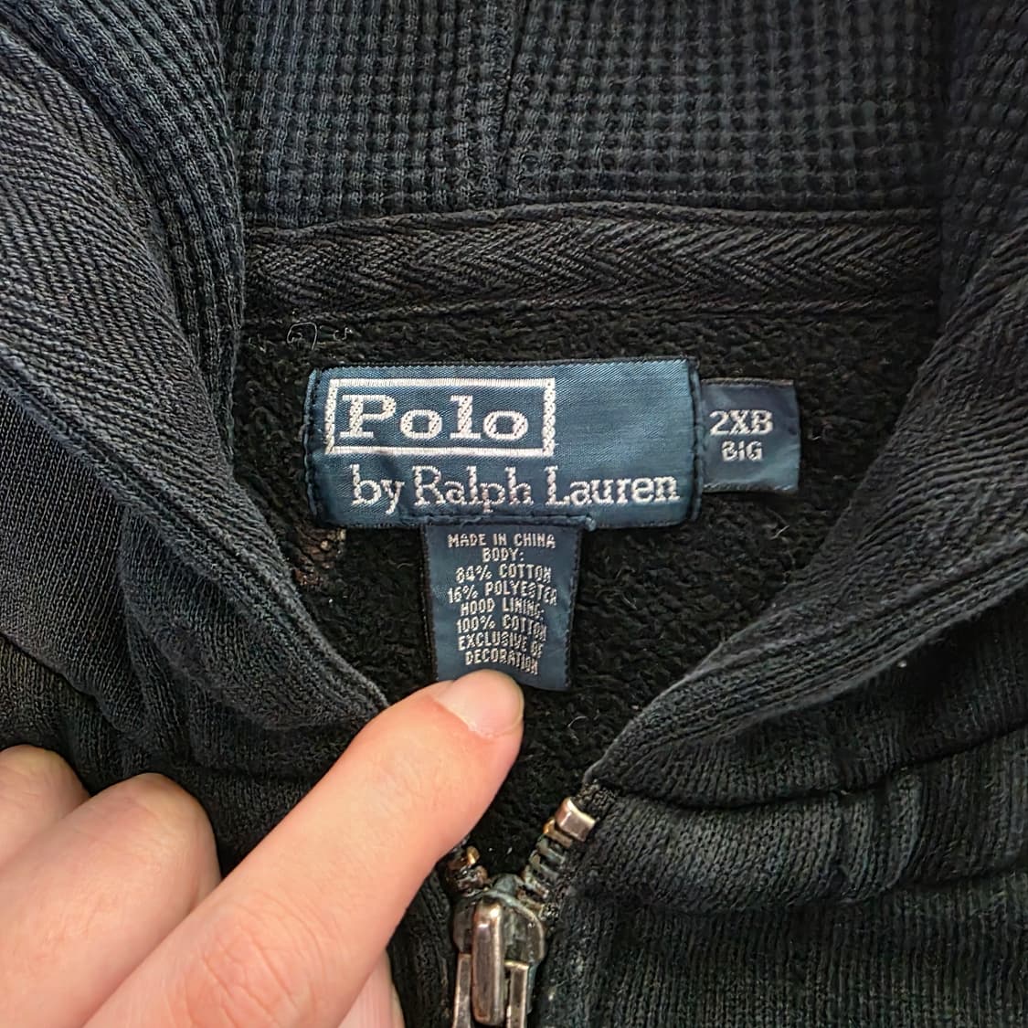 [2XB] 00s 빈티지 올드 폴로 랄프로렌 후드 써멀 트래쉬드 후드집업 상품이미지8