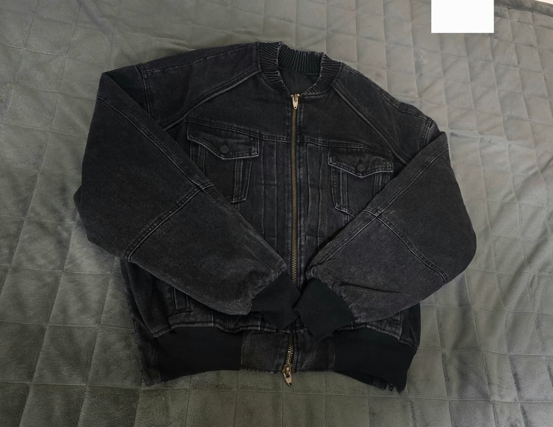 준지 흑청 데님 트러커 마원 MA-1 자켓 점퍼 46사이즈 상품이미지6
