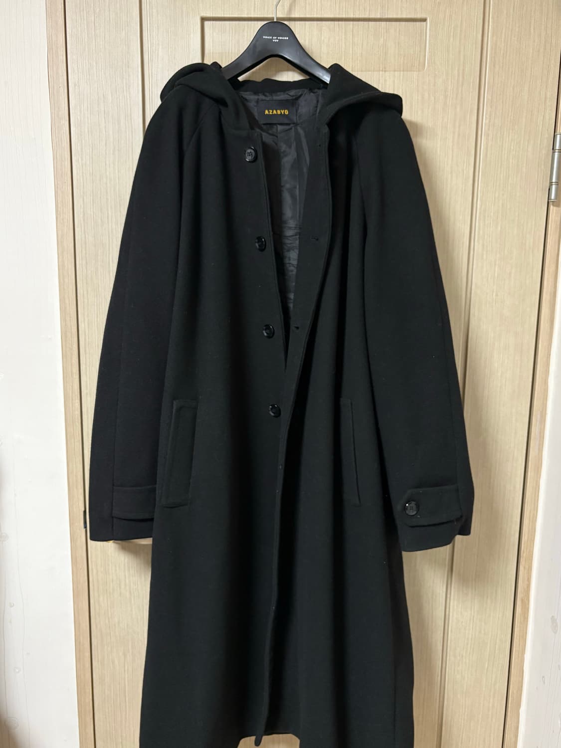 빈티지 블랙 후드 코트 상품이미지4