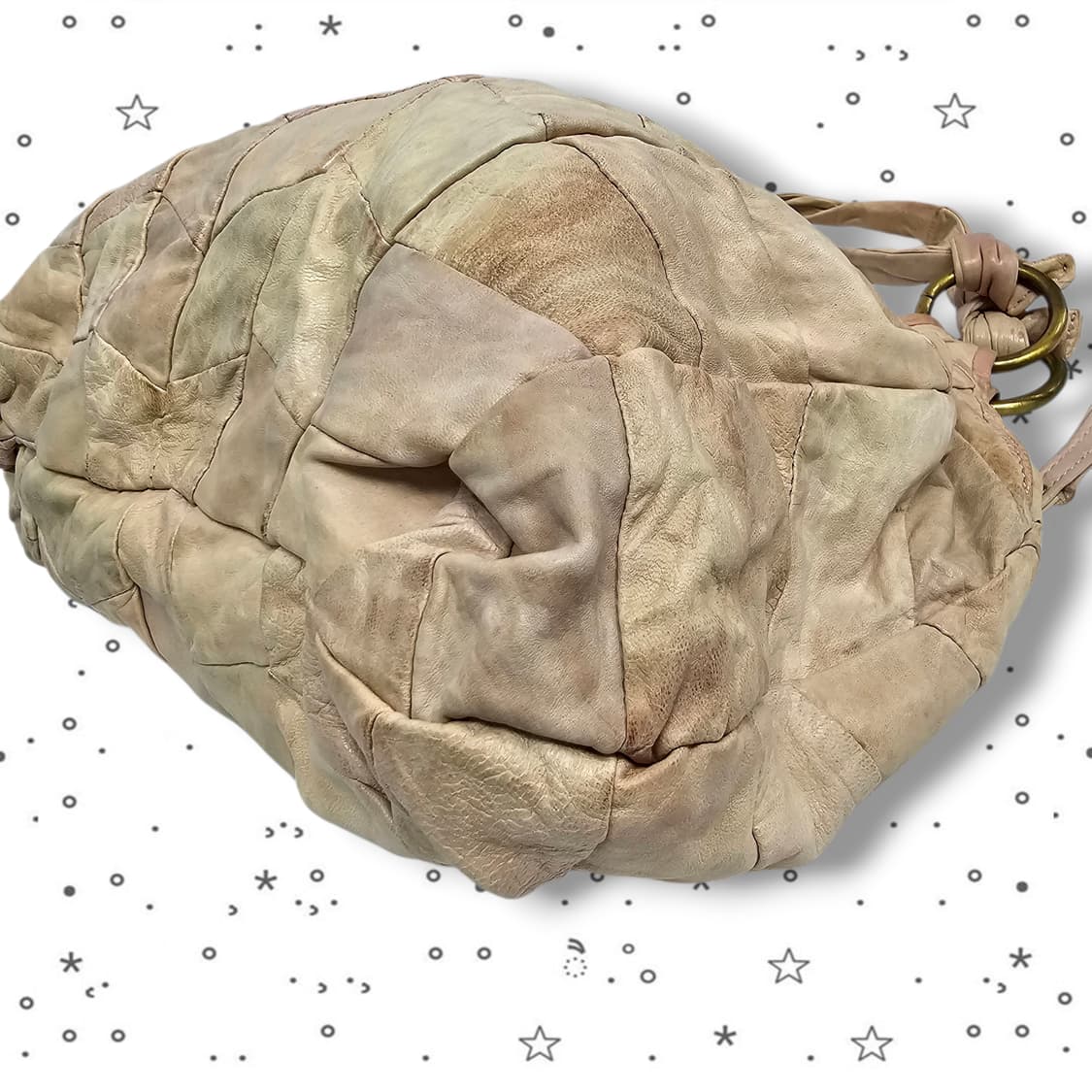 Maroon 양가죽 패치워크 토트백 상품이미지6