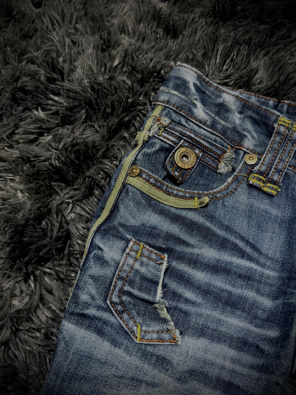 LOLITA JEANS 네온 파이핑 헤비 워싱 부츠컷 데님팬츠 상품이미지5