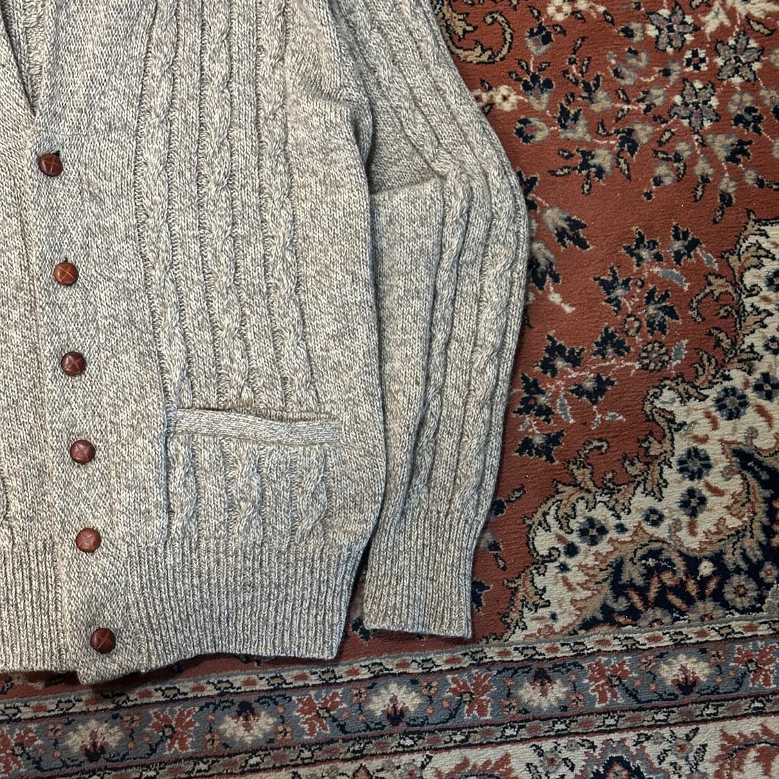 Royal North 숄카라 엘보 패치 가디건 (L) 상품이미지4