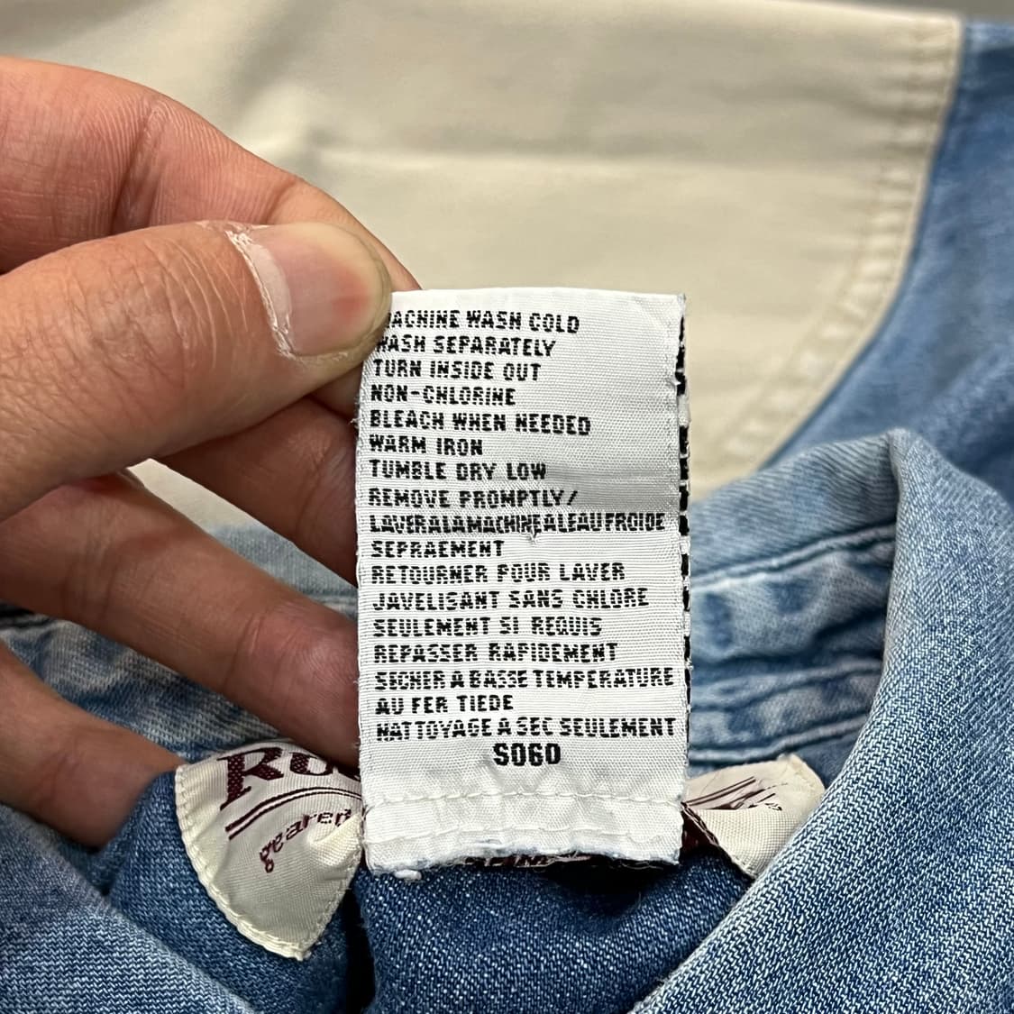  랭글러 배색 워크 데님셔츠 y16133 상품이미지7