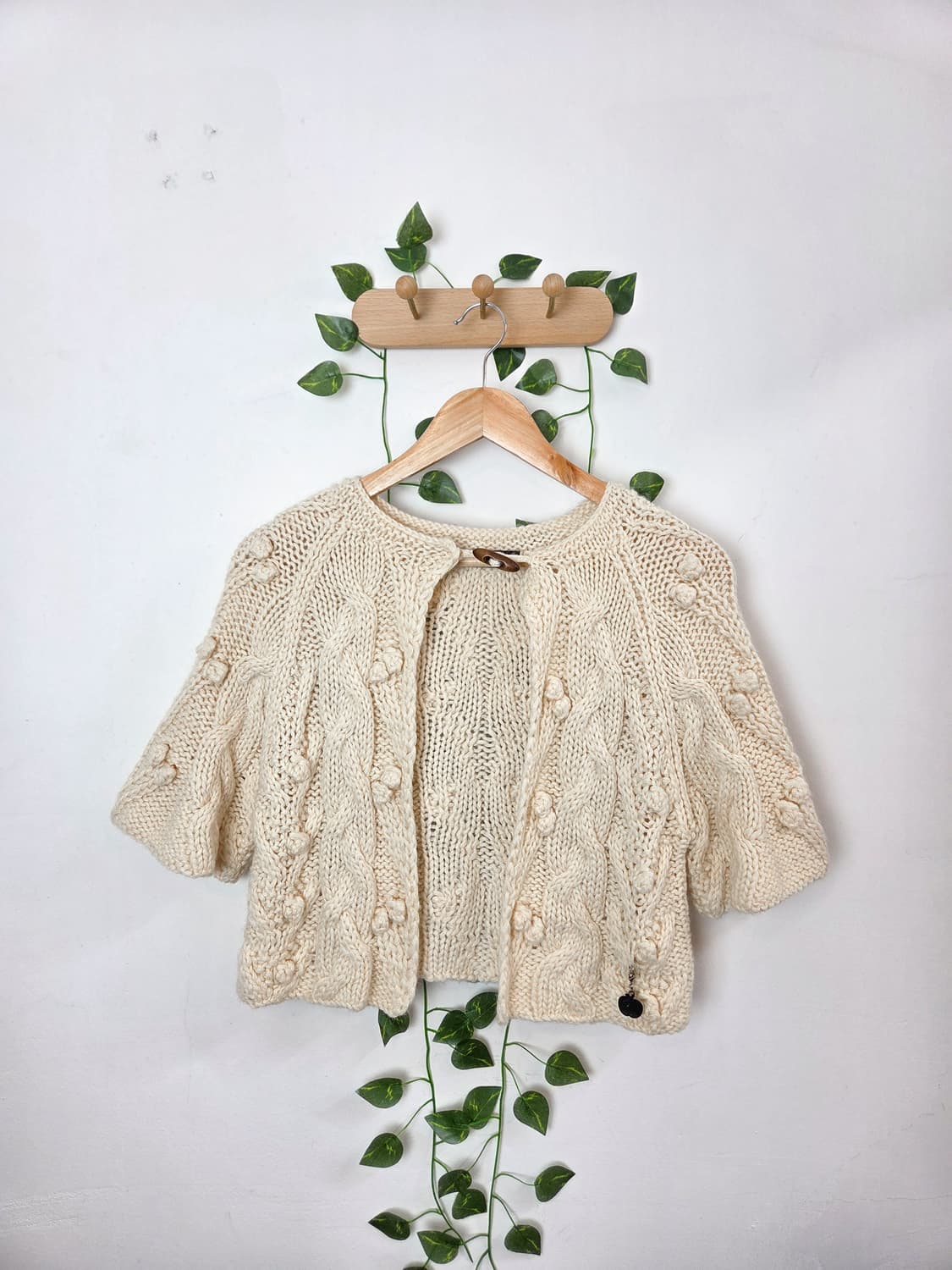 모리 원버튼 반팔 가디건 상품이미지1