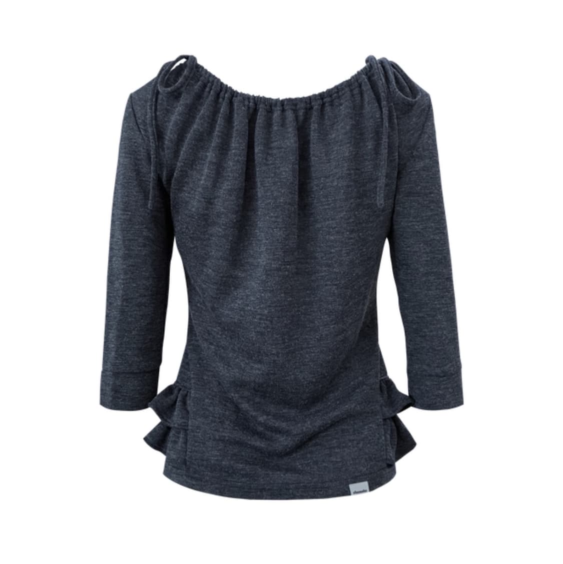 체메씨 셔링 미드 슬리브 프릴 탑 네이비 티셔츠 상품이미지5