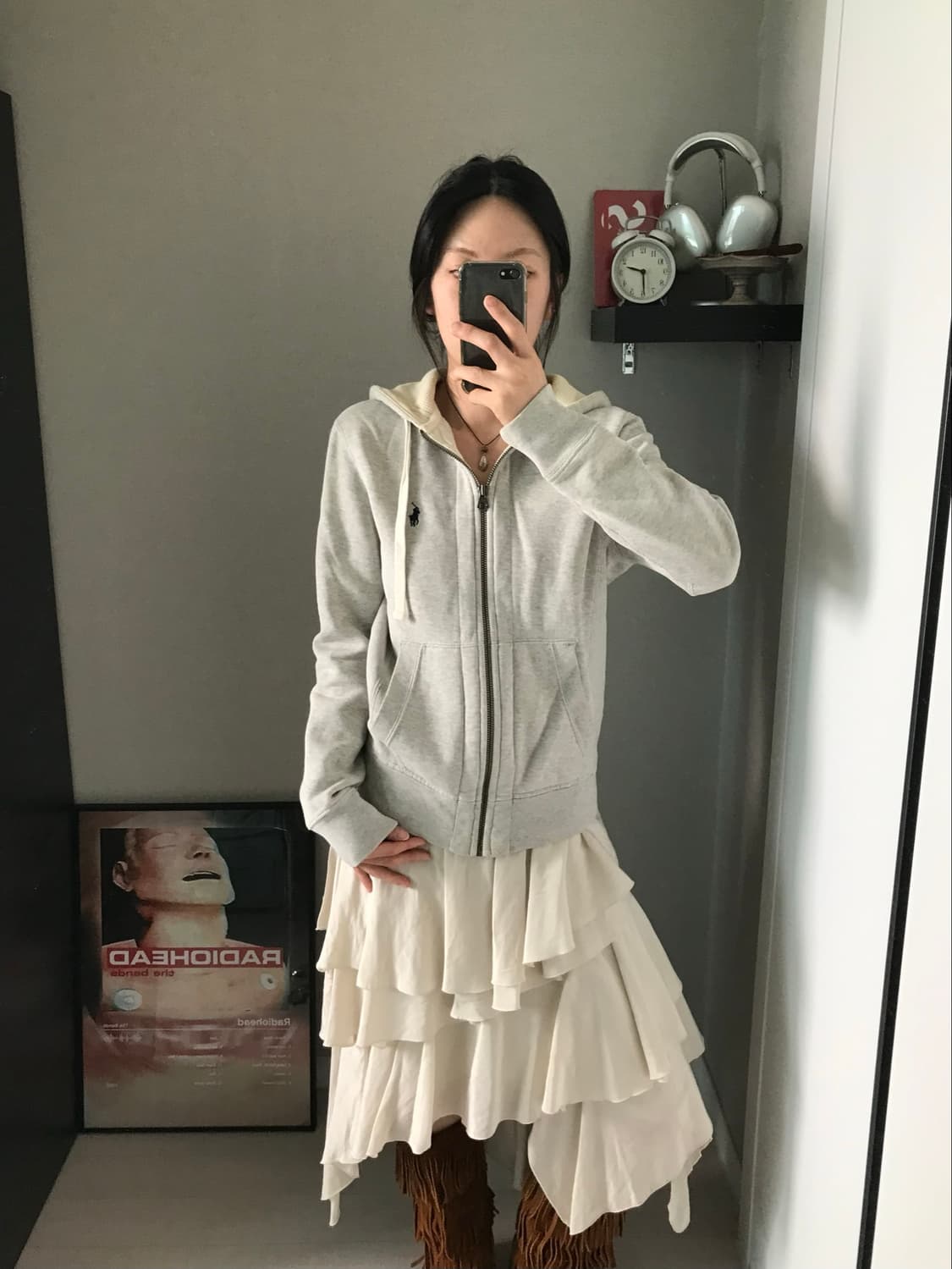 폴로 랄프로렌 포니로고 써멀 그레이 후드집업 상품이미지1