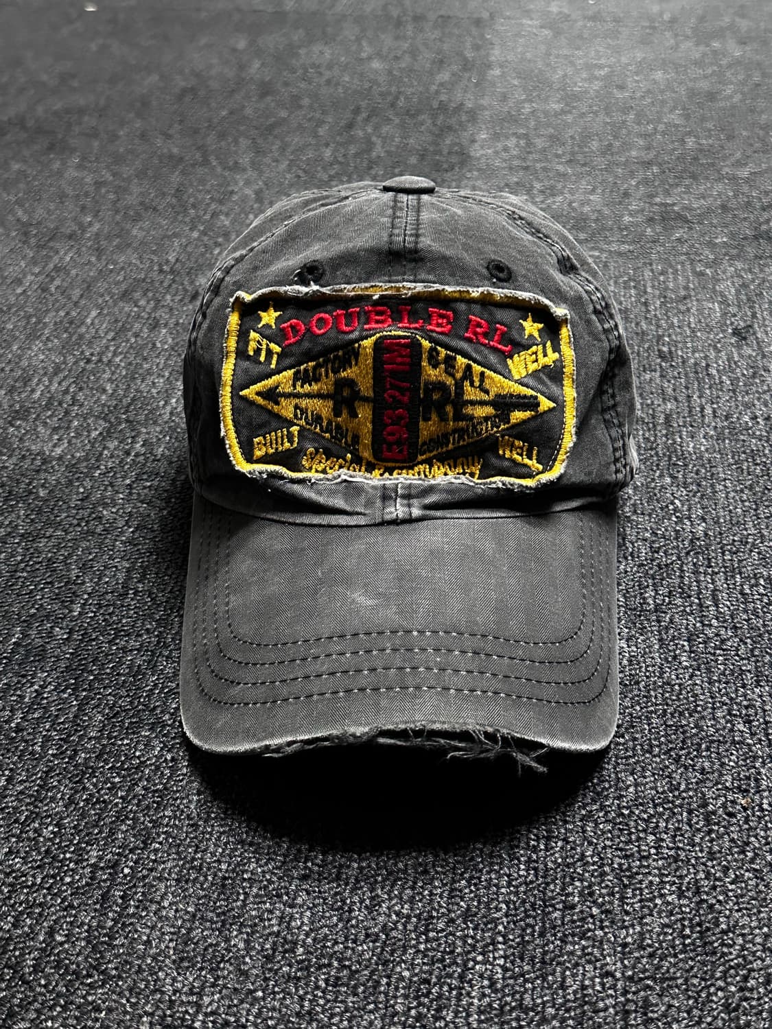 더블알엘 RRL 데미지 빈티지워싱 자수 패치 캡  상품이미지1