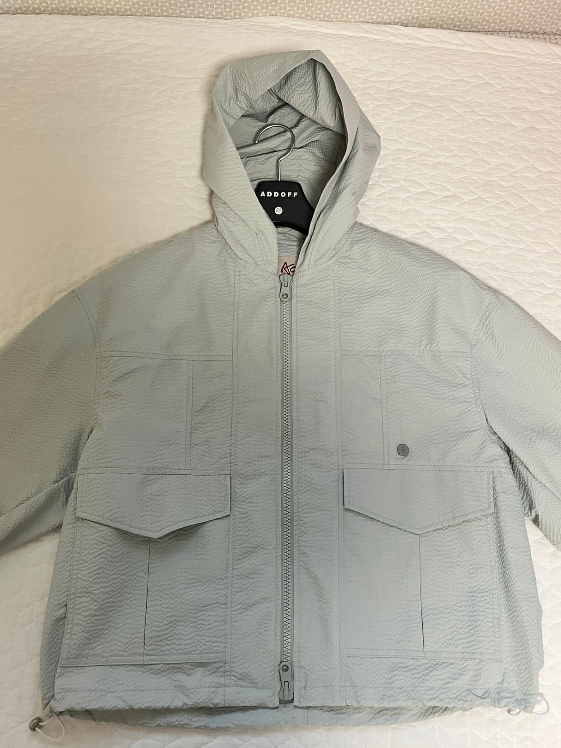 애드오프 시어서커 후드 점퍼 민트 S 상품이미지2