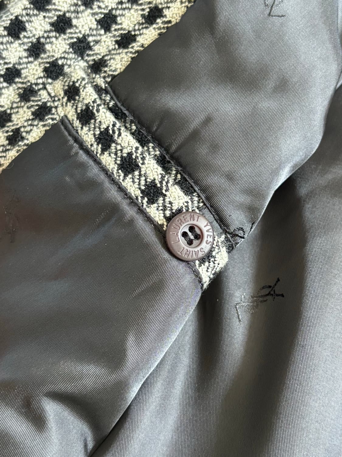 Ysl Pour Homme 입생로랑 자수 로고 체크 울 자켓 상품이미지8