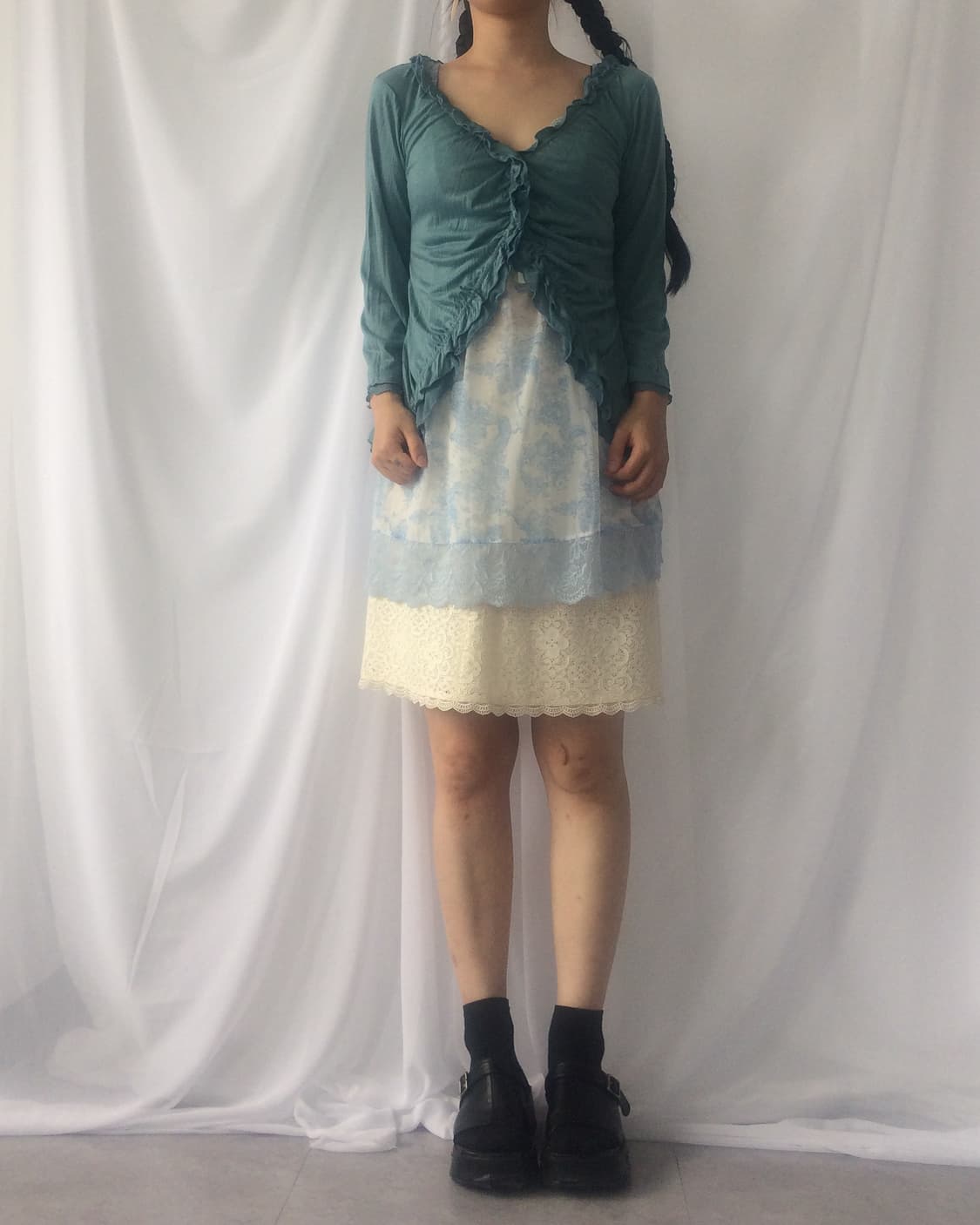 Frill shirring cardigan 상품이미지9