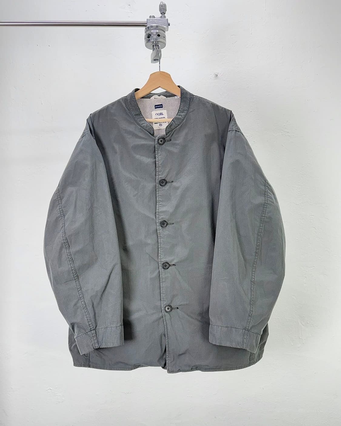 나나미카 차콜 그레이 밴드 칼라 코튼 자켓 상품이미지1