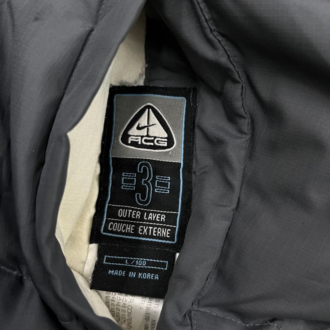 나이키 ACG 옐로우 배색 리버시블 그레이 패딩 L 상품이미지7