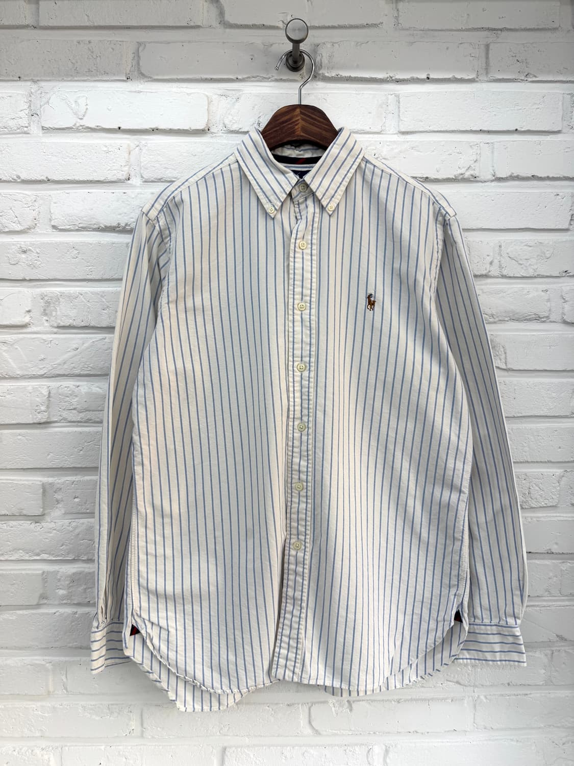 랄프로렌 화이트 블루 스트라이프 클래식핏 셔츠 상품이미지3