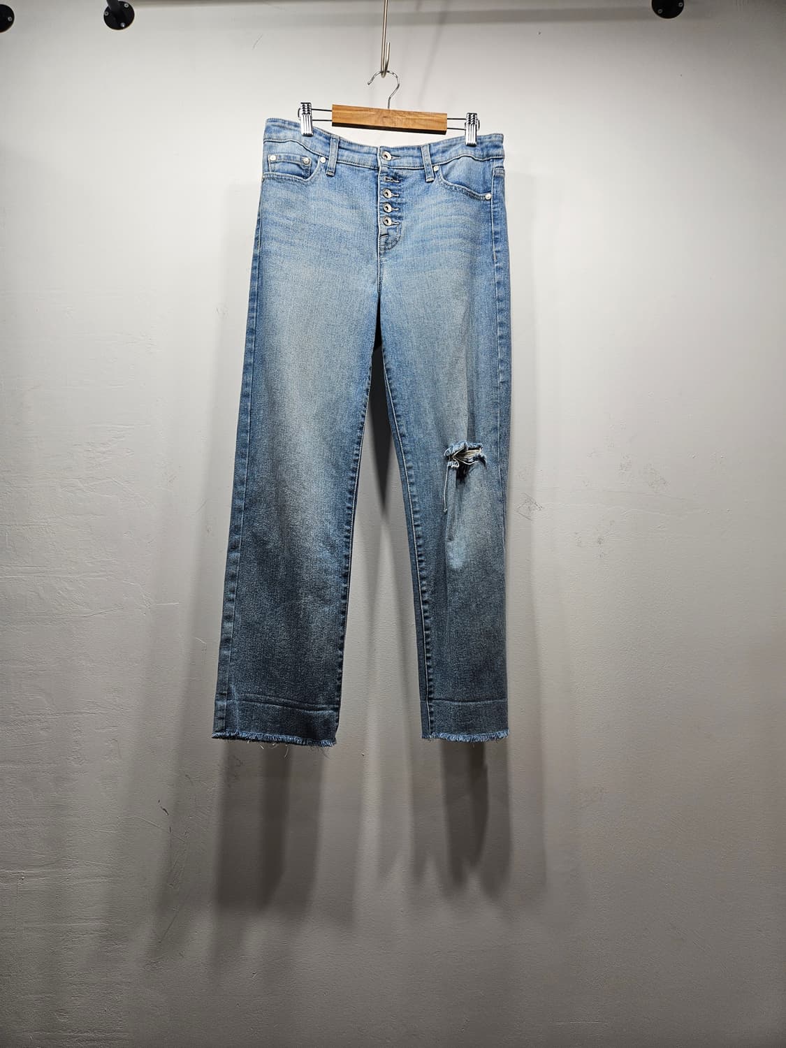 앤클라인 데님 버튼업 찢청 6 상품이미지1