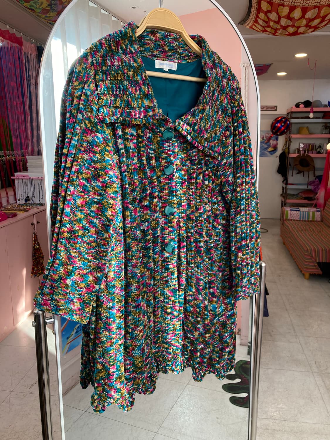 빈티지 컬러 믹스 미디 코트 상품이미지1