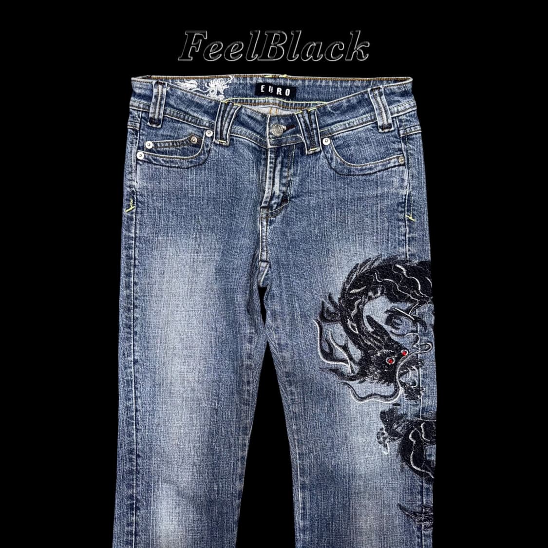Dragon Embroidered Vintage Denim  상품이미지2