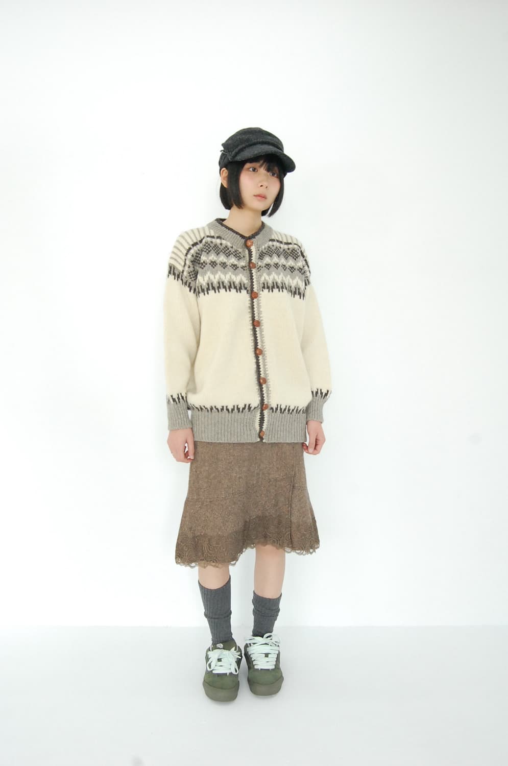 Wool slit lace skirt 상품이미지2