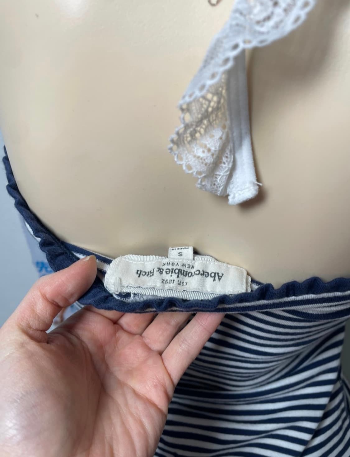 미국 빈티지 아베크롬비 스트라이프 탑 슬리브리스 블라우스 핀터레스트 상품이미지4