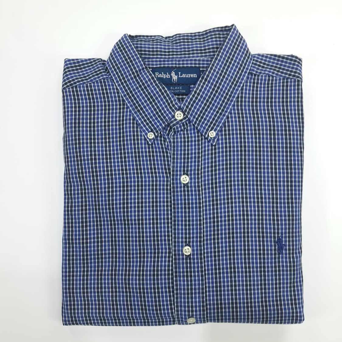 Co854 XL 폴로 랄프로렌 블루블랙 마이크로체크 긴팔 셔츠 남방 상품이미지8