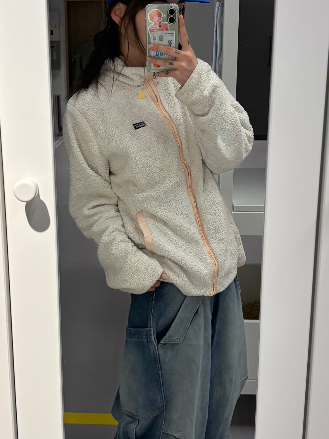 90s PATAGONIA 아이보리 플리스 집업 상품이미지5