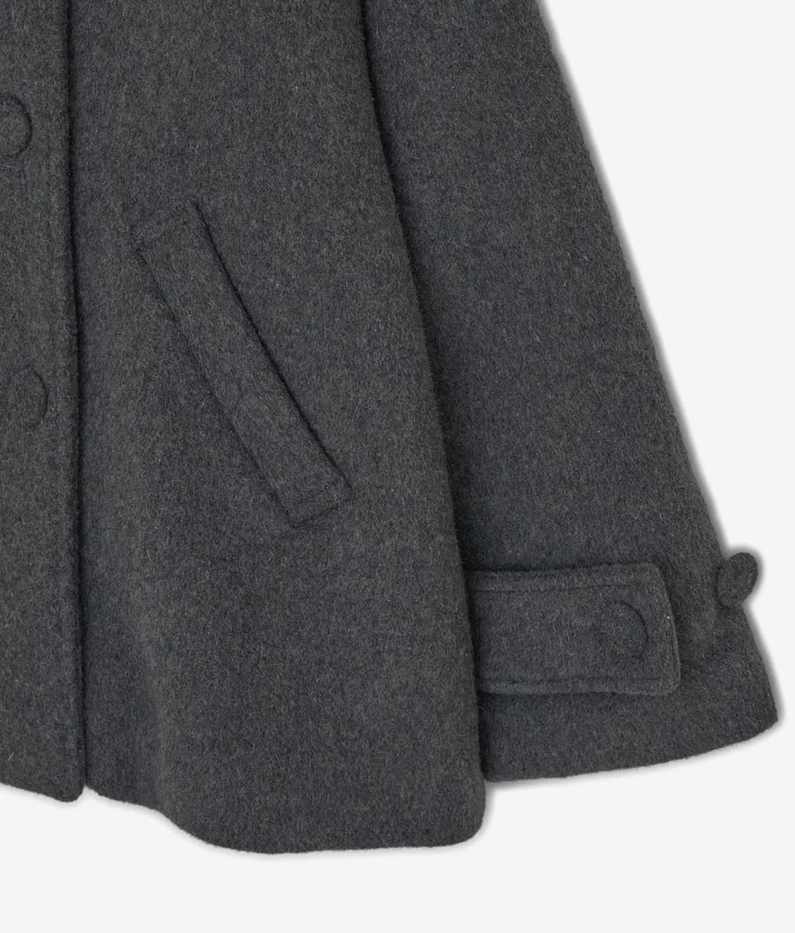 허그유어스킨 후드 하프 코트 차콜 상품이미지4