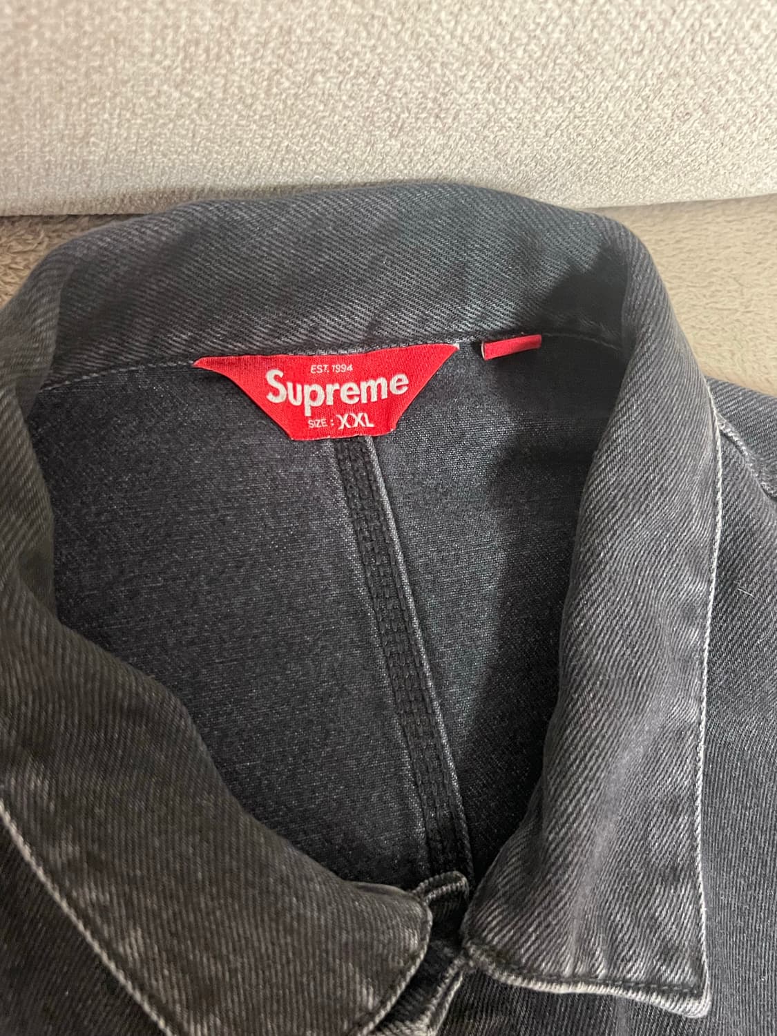 [XXL] 슈프림 데님 초어 트러커 자켓 블랙 상품이미지4