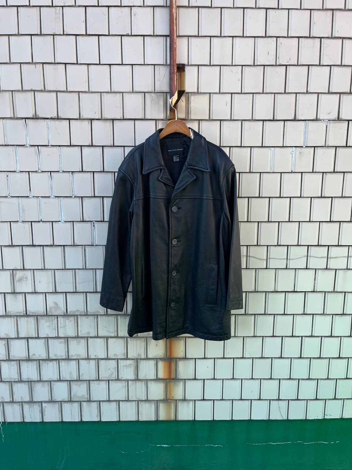 90s SAKS FIFTH AVENUE 리얼레더 카코트 상품이미지1